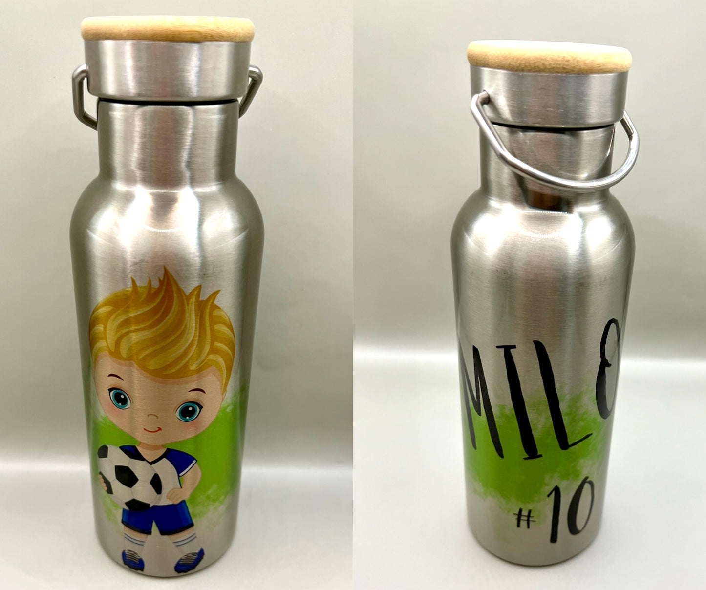 Thermoflasche mit Bambusdeckel