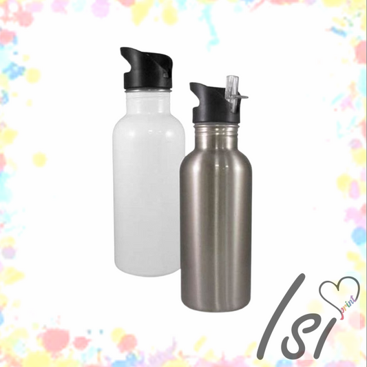 Edelstahlflasche mit Trinkhalm