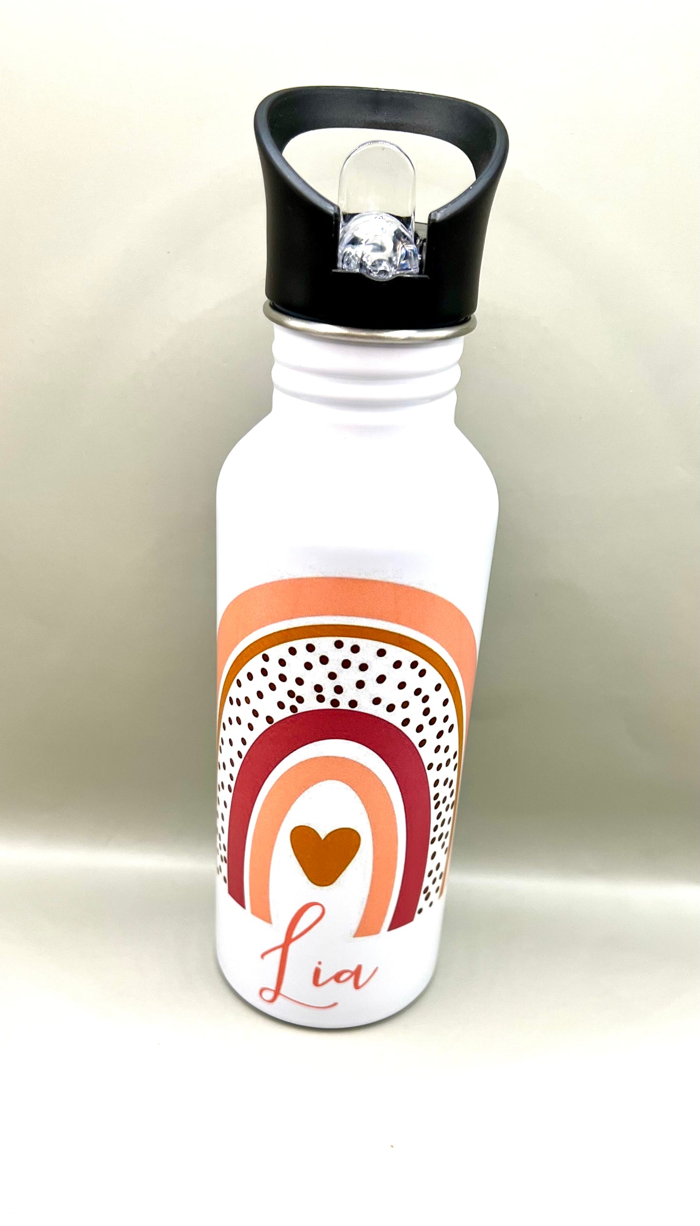 Edelstahlflasche mit Trinkhalm